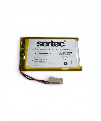 Sertec 605080 3.7V 3000 mAh Li-Polymer Pil (Devreli/1.5A)
