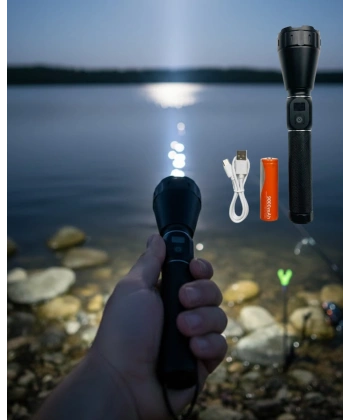 60W Güçlü LED El Feneri 6000 Lümen Uzun Mesafe Aydınlatma Seti