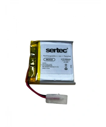 Sertec 663032 3.7V 650mAh Li-Polymer Pil (Devreli/1.5A)