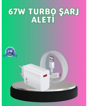 67 Watt Güçlü Turbo Şarj Aleti Samsung Note 10 Note 20 Uyumlu