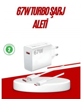 67 Watt Type C Hızlı Şarj Cihazı Huawei P30 P40 Mate 20 Pro Uyumlu