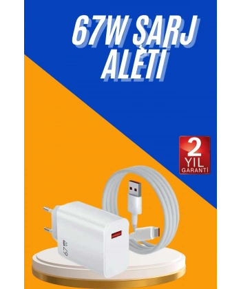 67W Hızlı Şarj Yüksek Voltaj Korumalı Type C Şarj Adaptörü