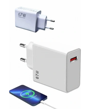 67W Hızlı Şarj Yüksek Voltaj Korumalı Type C Şarj Adaptörü