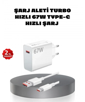 67W Turbo Type-C Hızlı Şarj Adaptörü – Akıllı Koruma Çipli, Hızlı Şarj Destekli