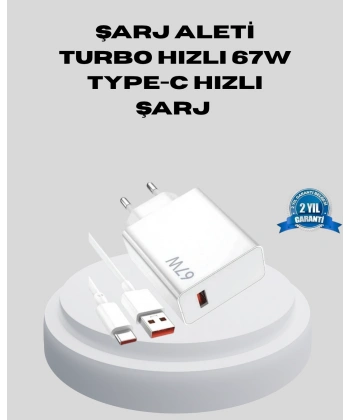 67W Type-C Turbo Şarj Cihazı – Aşırı Akım ve Isı Koruması, Seyahat Uyumlu