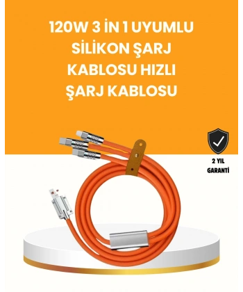 Çoklu Cihaz Dostu 120 W Hızlı Şarj Kablosu – Tek Kablo ile Her Cihaz Elinizin Altında