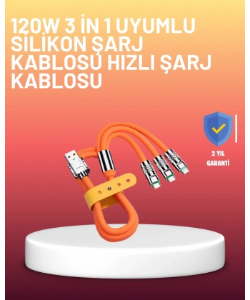 Çinko Alaşımlı Uçlu 120 W Şarj Kablosu – Dolaşmaya Dayanıklı 1,2 m USB Kablo