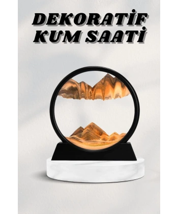 7 Inç Mavi Orta Boy Dekoratif Yuvarlak Şık Kum Tablosu Modern Dekoratif Süs