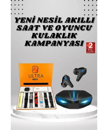 7 Kordonlu Akıllı Saat Ve  Kulaklığı ANC Özelliği Kulak İçi Mikrofonlu Sesli Görüşme