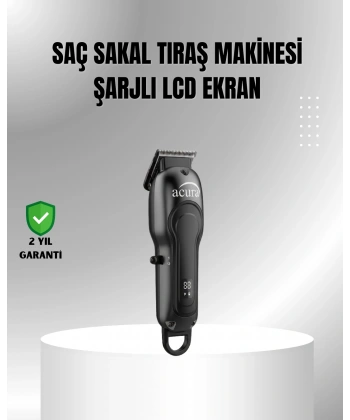 7000 RPM Güçlü Motorlu LCD Göstergeli Şarjlı Tıraş Makinesi