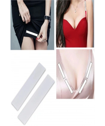 72 Adet Çift Taraflı Transparan Dekolte Kapatıcı Yapışkan  Paça Boyu Düzeltici -Askılı Elbise Bandı