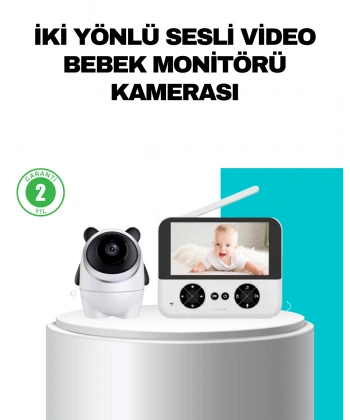 720P Bebek Kamerası Uzaktan Kontrollü Gece Görüşlü Monitör