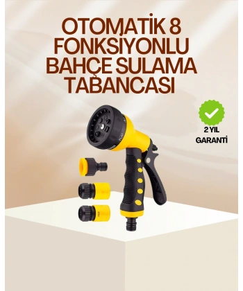 8 Fonksiyonlu Bahçe Sulama Tabancası Seti Çok Amaçlı Hortum Ucu
