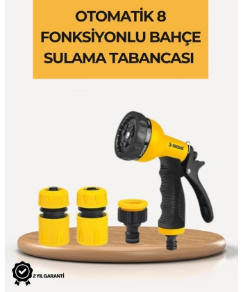 8 Modlu Bahçe Sulama Tabancası Seti Bitki Çiçek Araç Temizleme
