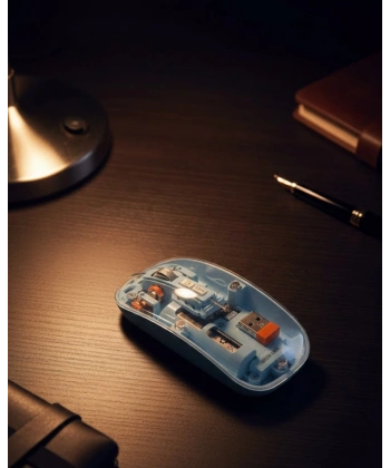 800 1600 DPI Ayarlanabilir Mavi Kablosuz Mouse Pilli