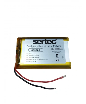 Sertec 855080 3.7V 4000mAh Li-Polymer Pil (Devreli/1.5A)