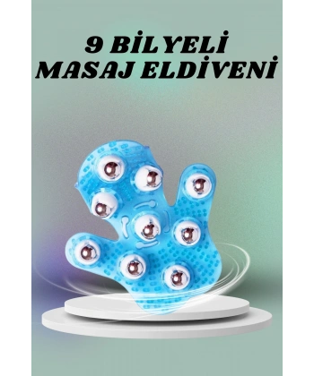 9 Bilyeli El Şeklinde Omuz Bacak Masaj Aleti Masaj Eldiveni Giyilebilir Plastik Vücut Sıkılaştırıcı