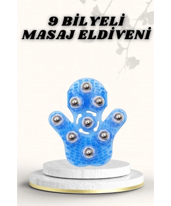9 Bilyeli Masaj Eldiveni Giyilebilir Plastik Vücut Sıkılaştırıcı