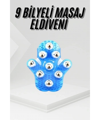 9 Bilyeli Masaj Eldiveni Tüm Vücut Masajına Uygun Kafa Masaj Aleti