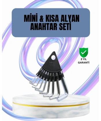 9 Parça Alyan Anahtar Seti Altıgen Uçlu Mobilya ve Tamir İçin