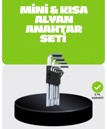 9 Parça Alyan Anahtar Seti Bisiklet Mobilya ve Otomotiv Uyumlu