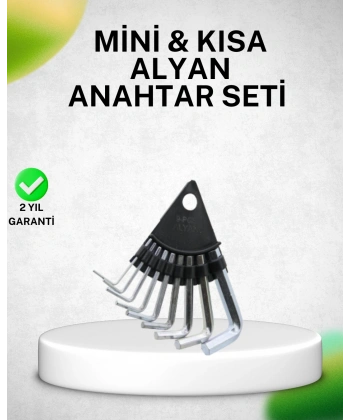 9 Parça Alyan Anahtar Seti Isıl İşlem Görmüş Dayanıklı Çelik