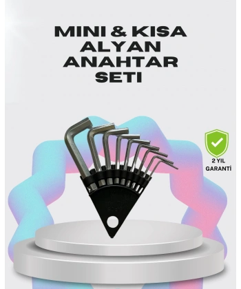 9 Parça Kısa Tip Alyan Seti Isıl İşlemli Profesyonel Kullanım