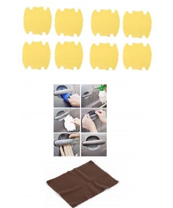 9lu Set Araba Kapı Kolu Koruyucu Çizilme Önleyici Şeffaf Sticker Film Koruma Seti