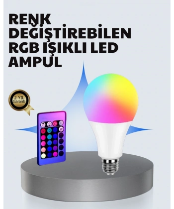 A Kalite 2025 RGB LED Ampul Uzaktan Kumandalı 16 Renkli Lamba