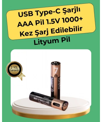 AAA Boyutunda USB Şarjlı Pil – Kompakt Tasarım, Geniş Uyumluluk