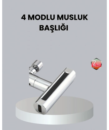 ABS Pirinç Alaşımlı Musluk Başlığı 4 Modlu 360° Dönebilen ve Ekonomik
