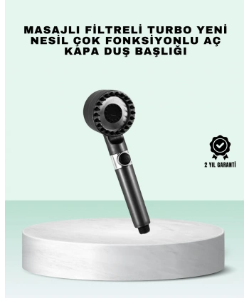 Aç Kapa Tuşlu Filtreli Duş Başlığı Yeni Nesil Tasarım