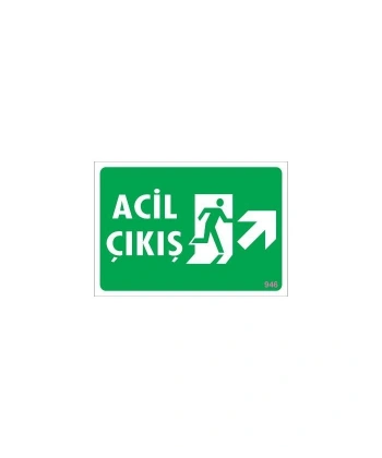 Acil Çıkış Uyarı Levhası 17,5x25 KOD: 946