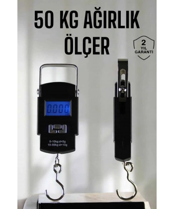 Ağırlık Ölçer 50 Kg El Terazisi El Kantarı Pilli Led Ekran