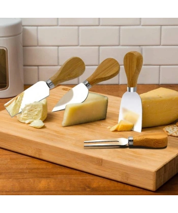 Ahşap Saplı 4 lü Peynir Bıçağı Seti