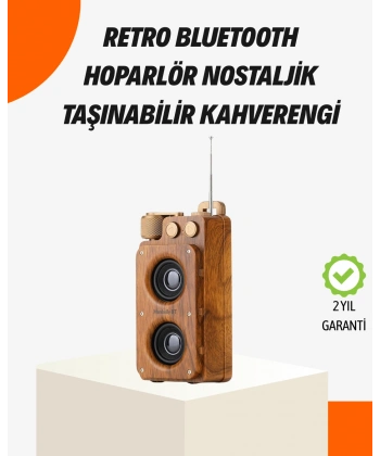Ahşap Tarzı Kablosuz Hoparlör 5W Güçlü Bass TF USB AUX