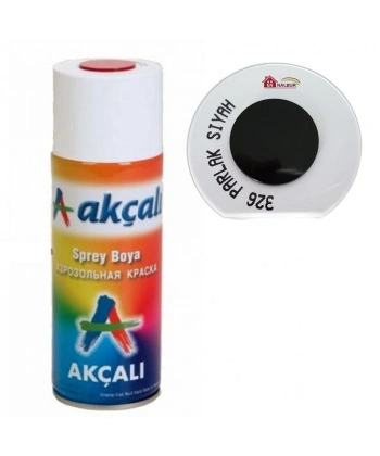 Akçalı Sprey Boya 400 ml 326 Parlak Siyah