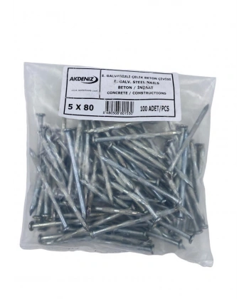 Akdeniz 5X80 Kanallı Çelik Çivi 100 lü