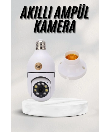 Akıllı Kamera Wifi Kamera Duylu Ampul Görünümlü 360 Derece Dönebilen Ev Kamerası