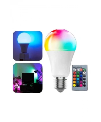 Akıllı RGB Led Ampul Led Uzaktan Kumandalı Renk Değiştiren Ampul