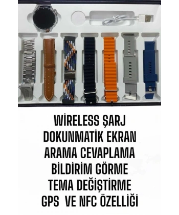 Akıllı Saat 7 Kordonlu Yeni Nesil Arama Cevaplayan Çok Fonksiyonlu