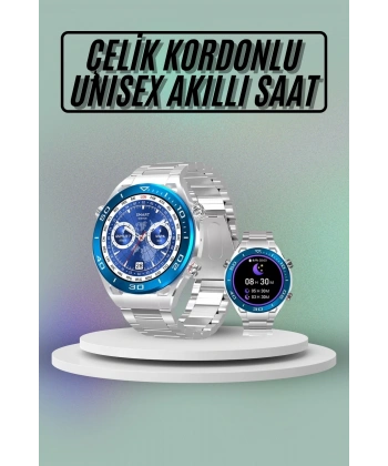 Akıllı Saat Çelik Kordonlu Amoled Ekran Android ve İOS Uyumlu Çağrı Cevaplayabilen