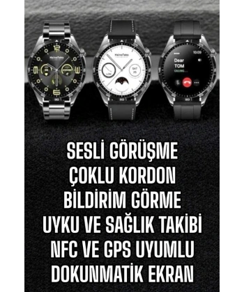 Akıllı Saat Titreşimli Pusula Nabız ve Tansiyon Ölçer NFC Uyumlu