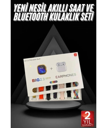 Akıllı Saat ve Air Pro Kulaklık 7 Kordonlu Çok Fonksiyonlu İkili Set