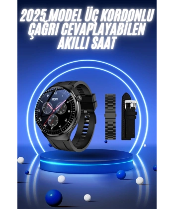 Akıllı Saat Yeni Nesil Üç Kordonlu Nabız Ölçer Çağrı Cevaplama