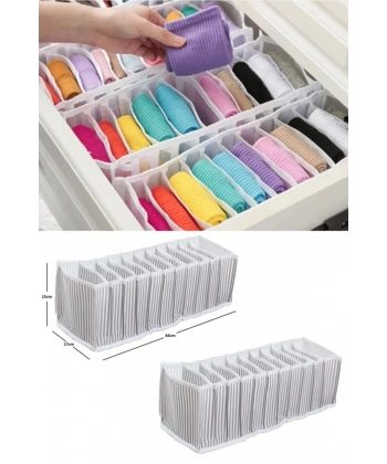Akordiyon Çekmece  Düzenleyici Organizer 10 Gözlü M Beden Çorap Çamaşır Havlu Düzenleyici