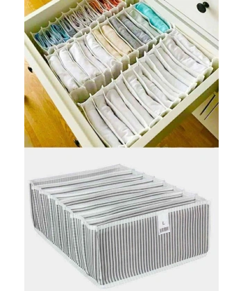Akordiyon Çekmece  Düzenleyici Organizer 8 Gözlü L Beden Çorap Çamaşır Havlu Düzenleyici