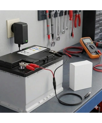 Akü Şarj Cihazı 12V 1.2A 14.4W Krokodil Uç Akü Şarj Adaptörü