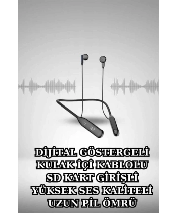 Alarm ve Titreşim Özellikli Akıllı Saat ve Mikrofonlu Kablolu Bluetooth Kulaklık 60 Saat