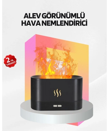 Alev Görünümlü Hava Nemlendirici Kumandalı LED Işıklı Aromatik Difüzör